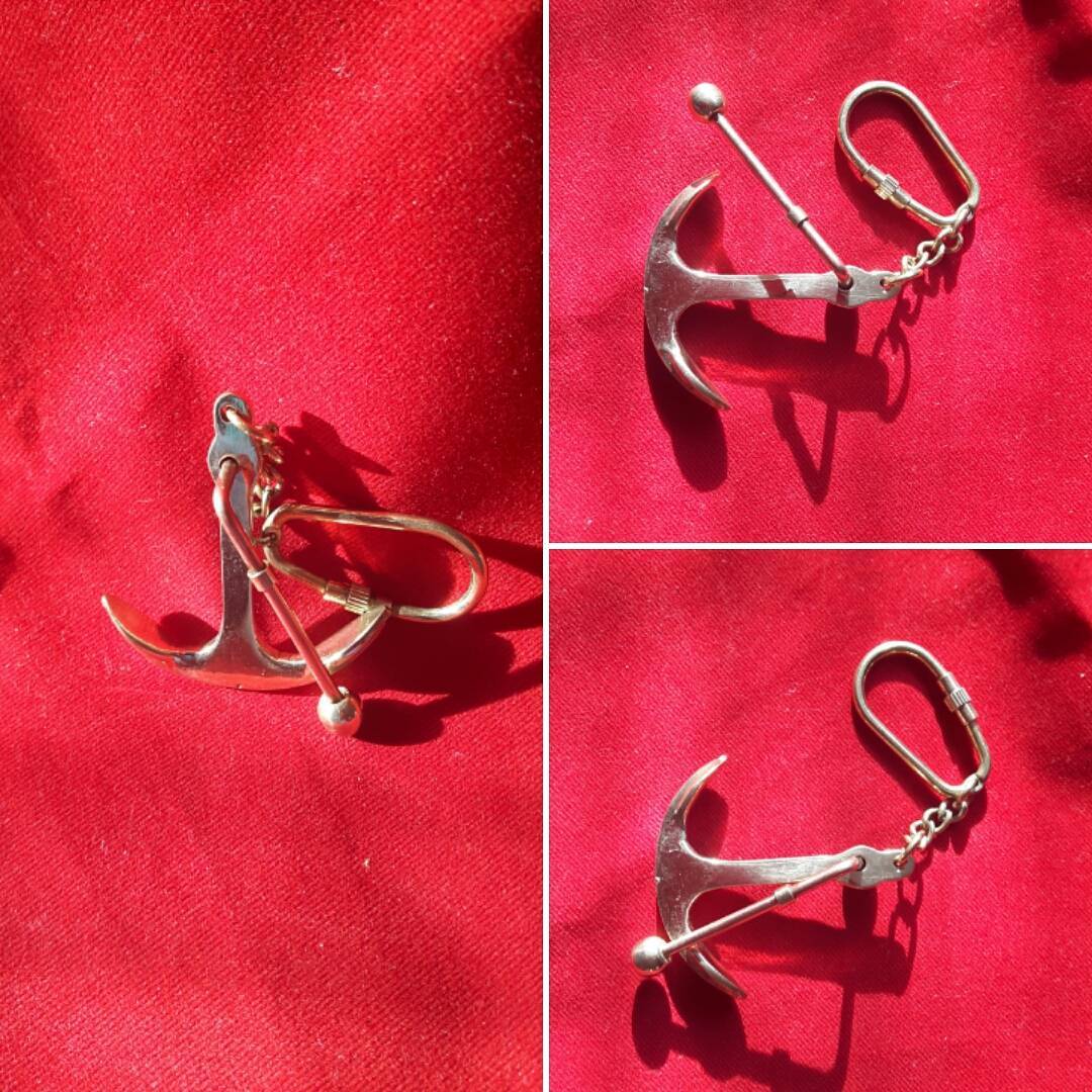 Brass Anchor Keychain 1