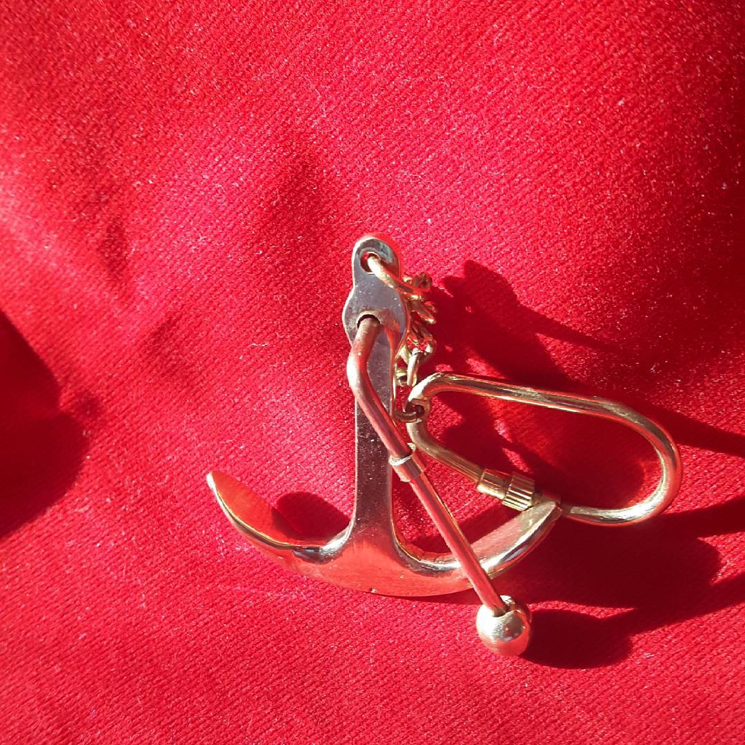 Brass Anchor Keychain 2