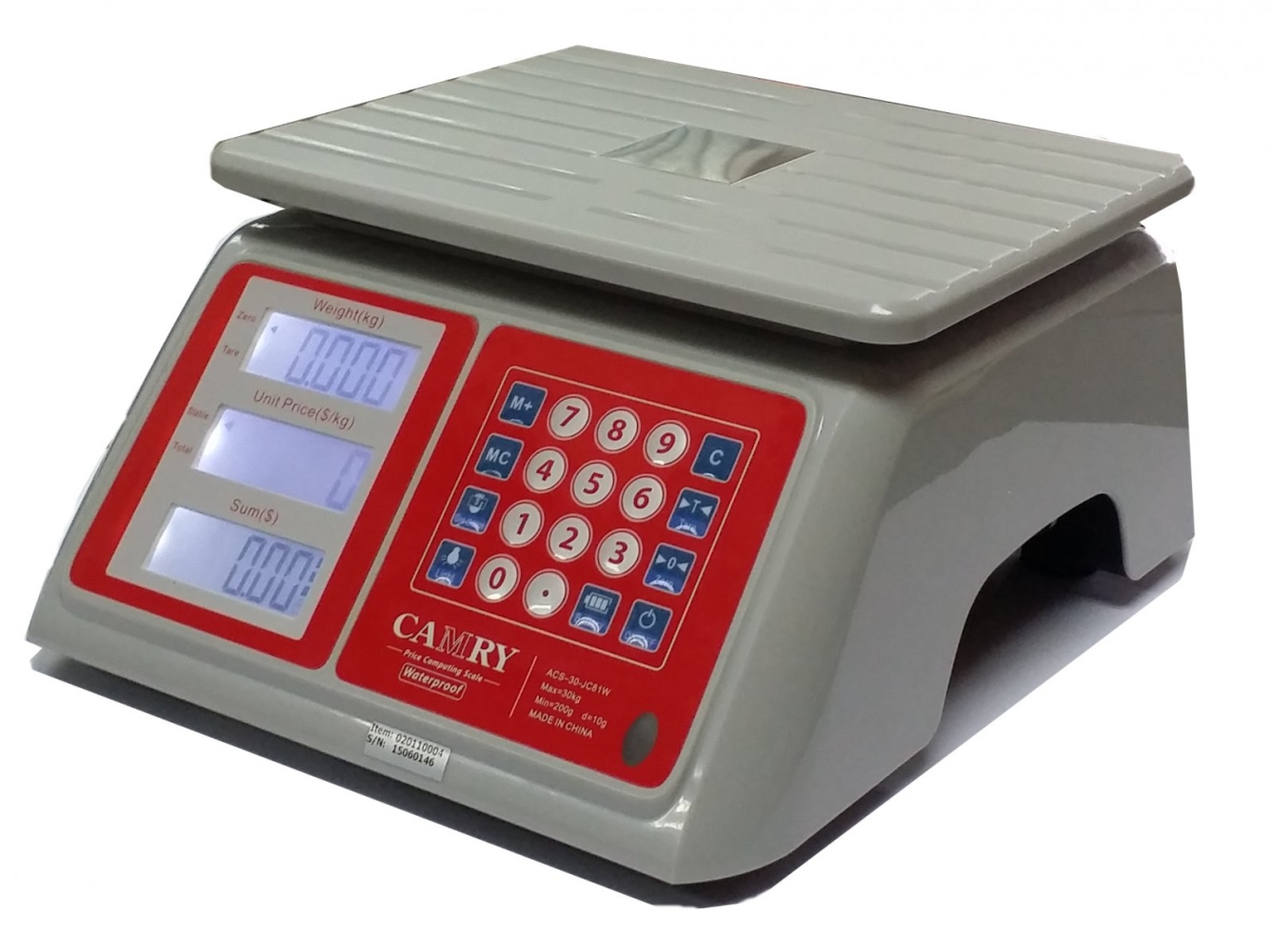 Camry Electronic Waterproof Price Computing Scale 30kg/66lb 1