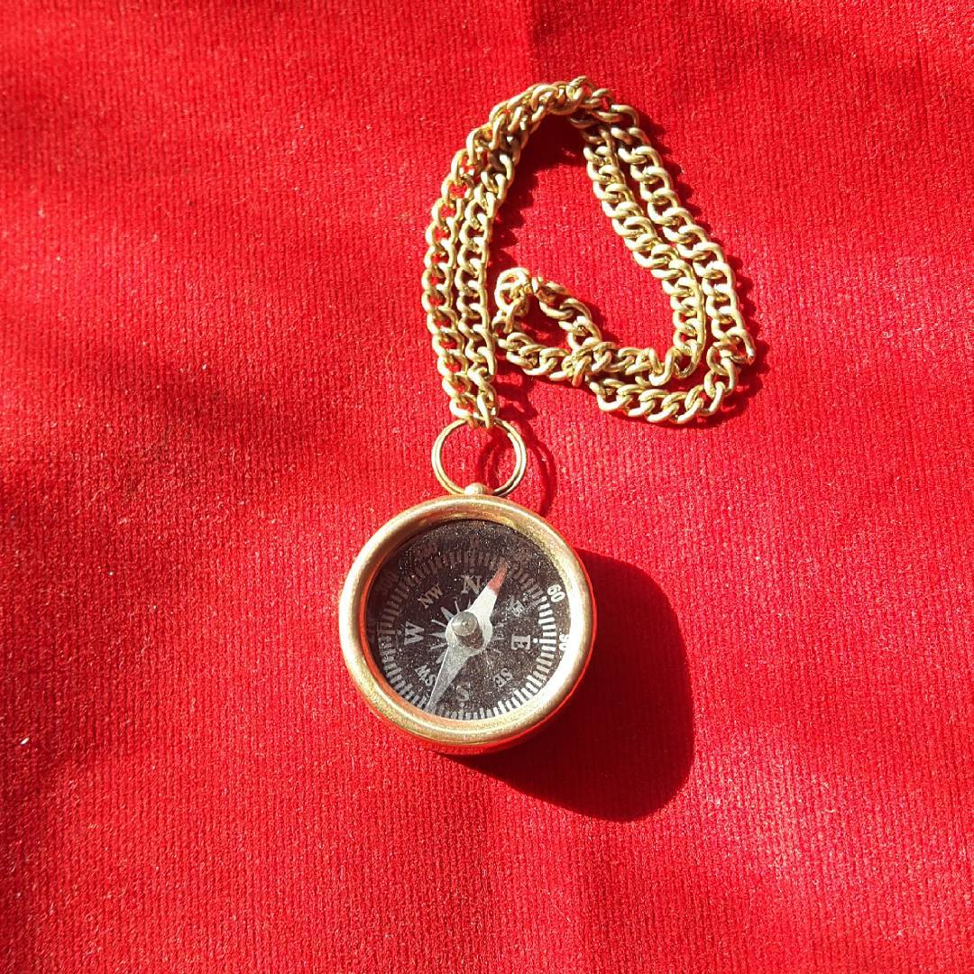 Brass Compass Keychain 2