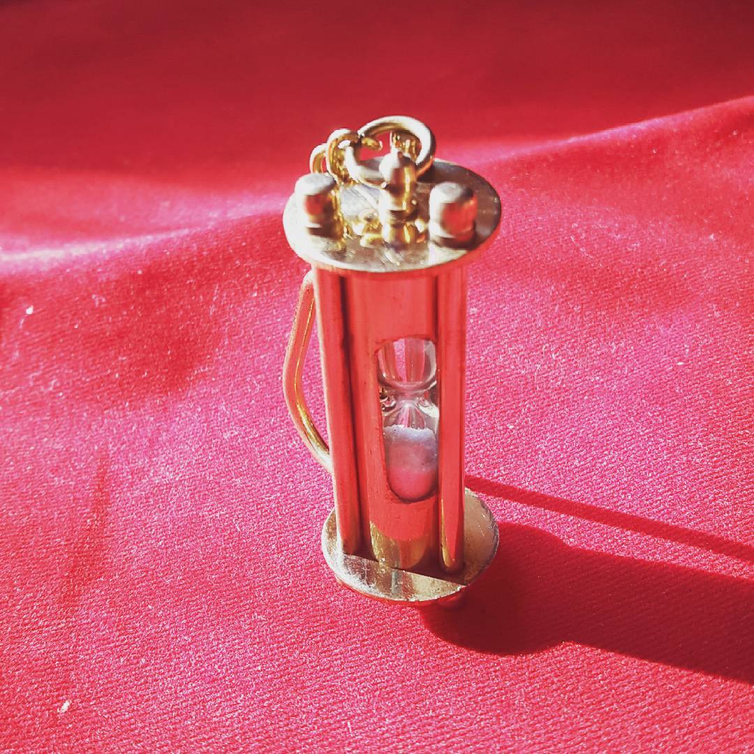 Brass Hourglass Keychain 1